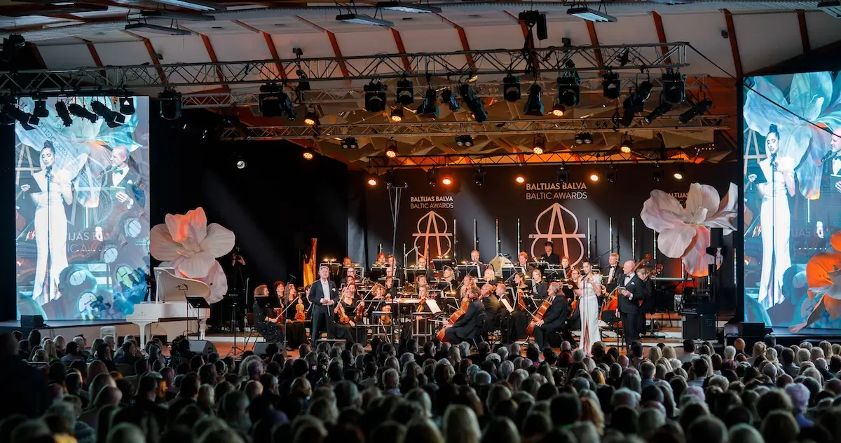 The Baltic Award event at the concert hall, where the orchestra performs on stage